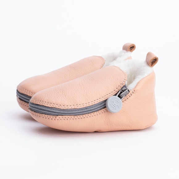 BUKUBEE BABY Cotton Candy Leather Bootie with Fur Lining Sz 1 (0-6 months) - Picture 1 of 14